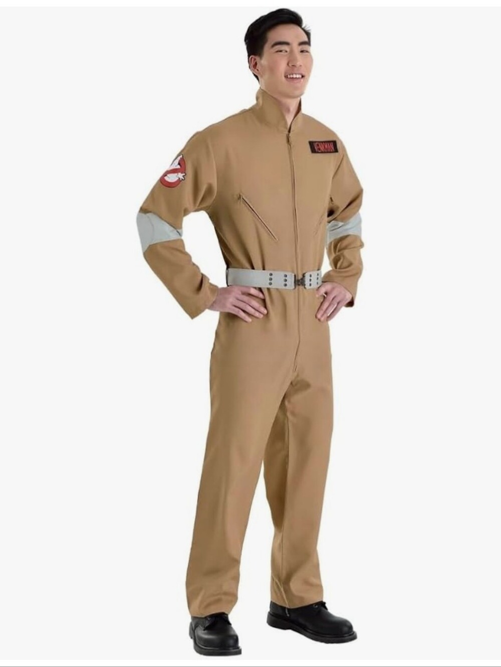 Ghostbuster Adult Tan Jumpsuit Costume, Fits Up To Size 44 NWT